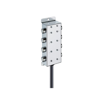 M12 actuator/sensor-verdeelbox RVS met LED en kabel
